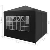 vidaXL Namiot imprezowy, 3 x 3 m, antracytowy