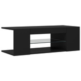 vidaXL Szafka pod TV z oświetleniem LED, czarna, 90x39x30 cm