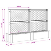 Duża donica z trelisem 2 pcs Szary 200 x 43 x 133,5 cm PP