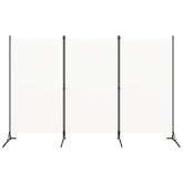 Parawan 3-panelowy, biały, 260 x 180 cm, tkanina