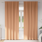 Firany blackout z kółkami 2 pcs Jasny Brąz 260 x 140 cm