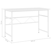 vidaXL Biurko komputerowe, białe, 105x55x72 cm, MDF i metal