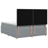 Łóżko z box spring LED z materacem jasnoszary 160 x 200 cm