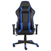 vidaXL Obrotowy fotel gamingowy, niebieski, PVC