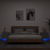 vidaXL Wiszące szafki nocne z LED, 2 szt., szary dąb sonoma