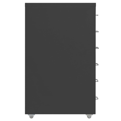Mobilna szafka kartotekowa, antracytowa, 28x41x69 cm, metalowa