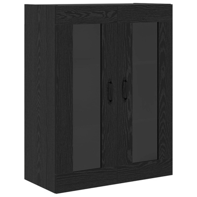 Highboard Czarny Dąb 69,5 x 34 x 180 cm Drewno inżynieryjne
