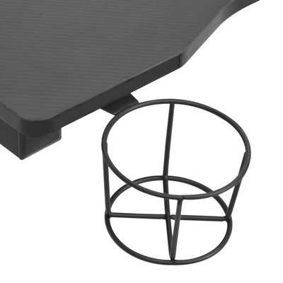 vidaXL Biurko gamingowe z LED, czarne, 90x60x75 cm