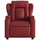 vidaXL Rozkładany fotel masujący, elektryczny, bordowy, sztuczna skóra