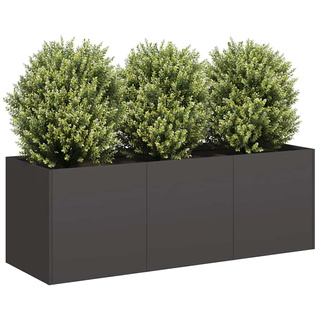 Doniczka Czarna 120x40x40 cm Stal walcowana na zimno