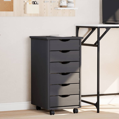 Szafka na kółkach MOSS, z szufladami, szara, sosna