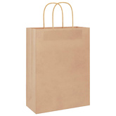 Torby papierowe 250 szt. z uchwytami Brązowe 26x12x35 cm