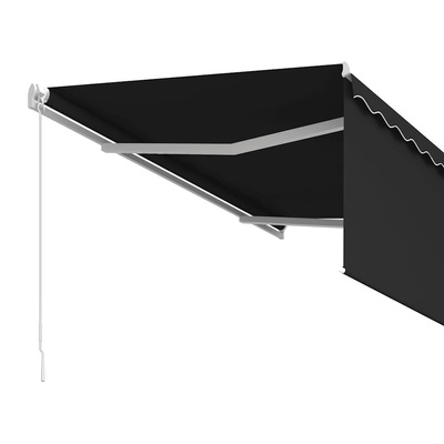 vidaXL Ręcznie zwijana markiza z zasłoną, 3,5x2,5 m, antracytowa