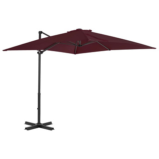 vidaXL Parasol wiszący na aluminiowym słupku, bordowy, 250x250 cm