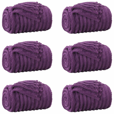 Koce narzutowe 6 pcs Fioletowy 270 x 240 cm Polar
