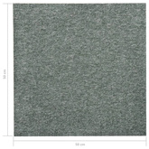 vidaXL Podłogowe płytki dywanowe, 20 szt., 5 m², 50x50 cm, zielone