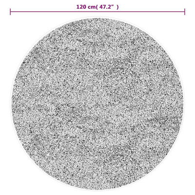 vidaXL Dywan z możliwością prania, czarno-biały, Ø120 cm
