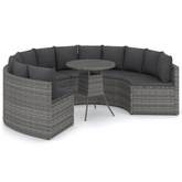 7-częściowa sofa do ogrodu, z poduszkami, polirattan, szara