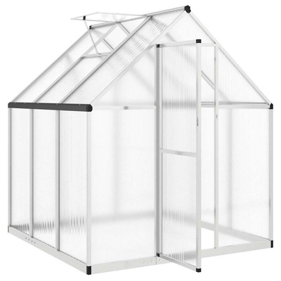Szklarnia z ramą podstawy, srebrna, 169x169x195 cm, aluminium