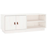 vidaXL Szafka pod TV, biała, 105x34x40 cm, lite drewno sosnowe