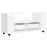 vidaXL Szafka pod TV, wysoki połysk, biała, 102x34,5x43 cm