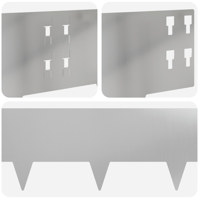 Krawężnik do trawnika 10 szt. 100 x 20 cm Stal srebrny