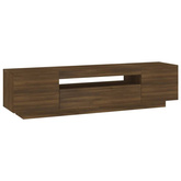 vidaXL Szafka pod TV z oświetleniem LED, brązowy dąb, 160x35x40 cm
