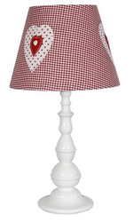 Lampka nocna Sweet biało-różowa z abażurem 51 cm