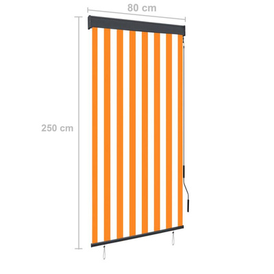 vidaXL Roleta zewnętrzna, 80x250 cm, biało-pomarańczowa