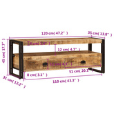 vidaXL Szafka pod TV, 120x35x45 cm, lite drewno mango