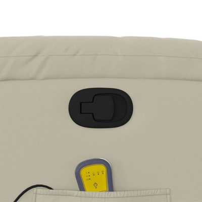 vidaXL Rozkładany fotel masujący, kremowe, sztuczna skóra