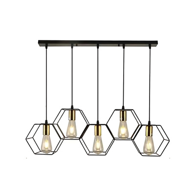 Lampa wisząca Abigali Honey, czarny 5xE27