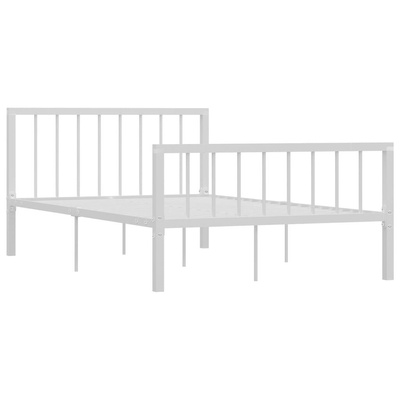 vidaXL Rama łóżka, biała, metalowa, 120 x 200 cm model standard