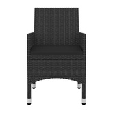 vidaXL 3-cz. zestaw mebli do ogroduch z poduszkami, rattan PE i szkło