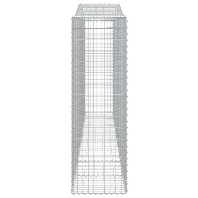 Kosze gabionowe, 3 szt, 400x50x160/180 cm, galwanizowane żelazo