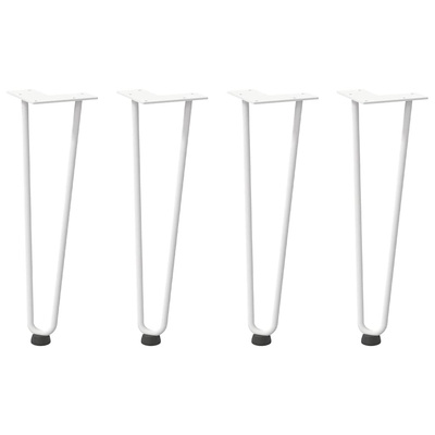 Nogi do stolika kawowego w kształcie spinki do włosów 4 szt. Białe 42 cm Stal lite