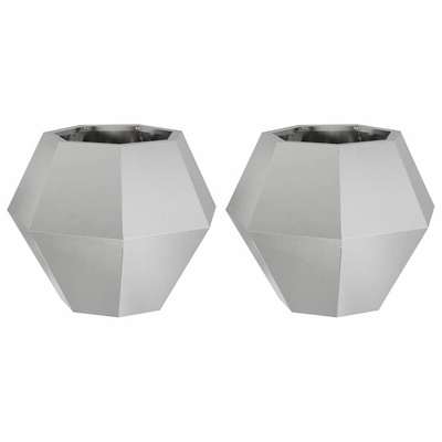 Donica 2 pcs Srebrny 50 x 50 x 40 cm Stal nierdzewna