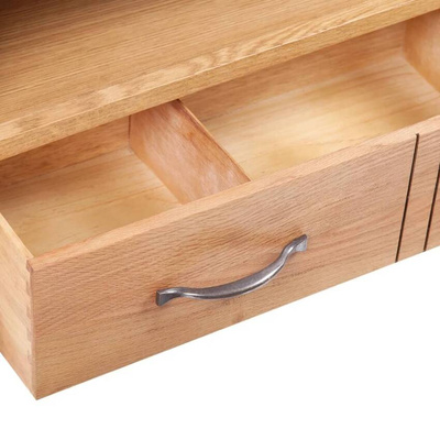 vidaXL Szafka pod TV z szufladą, 88 x 42 x 46 cm, lite drewno dębowe
