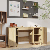 vidaXL Biurko, dąb sonoma, 140x50x75 cm, materiał drewnopochodny wariant 8