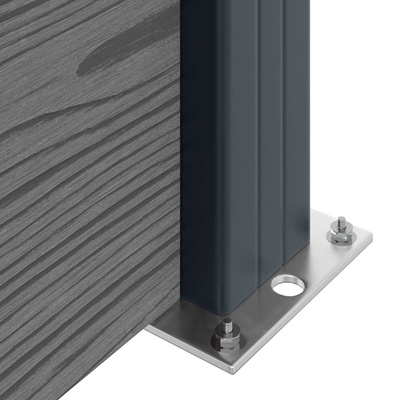 Zestaw ogrodzeniowy 5 szt. 872 x 186 cm WPC i aluminium Szary