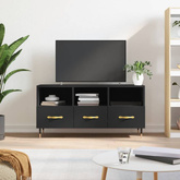 vidaXL Szafka pod TV, czarna, 102x36x50 cm, materiał drewnopochodny wariant 6
