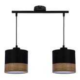 Lampa wisząca z abażurem Porto czarna podwójna do jadalni nad stół