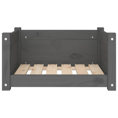 Legowisko dla psa, szare, 55,5x45,5x28 cm, lite drewno sosnowe vidaXL
