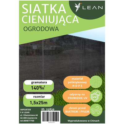 Siatka Cieniująca Na Ogrodzenie Płot Maskująca Szara 1.5M 25M 140g/m?