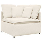 Modułowy Narożnik Sofa z Poduszkami Kremowy 100 cm