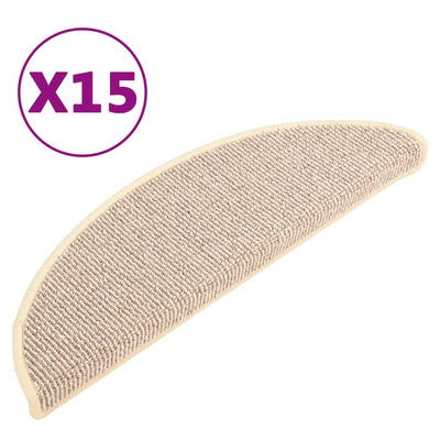 Maty na schody 15 szt. 56x17x3 cm, biało-brązowe, półokrągłe