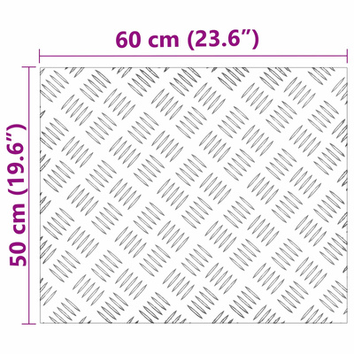 Stopień Prostokątny 2 pcs Srebrny 60 x 50 cm Aluminium