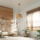 Lampa Wisząca Boho z Bambusa ?45cm Abruzzo Mia E27