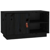 vidaXL Szafka pod TV, czarna, 70x34x40 cm, lite drewno sosnowe