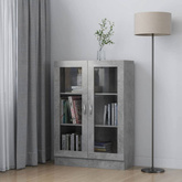 vidaXL Witryna, szarość betonu, 82,5 x 30,5 x 115 cm, płyta wiórowa